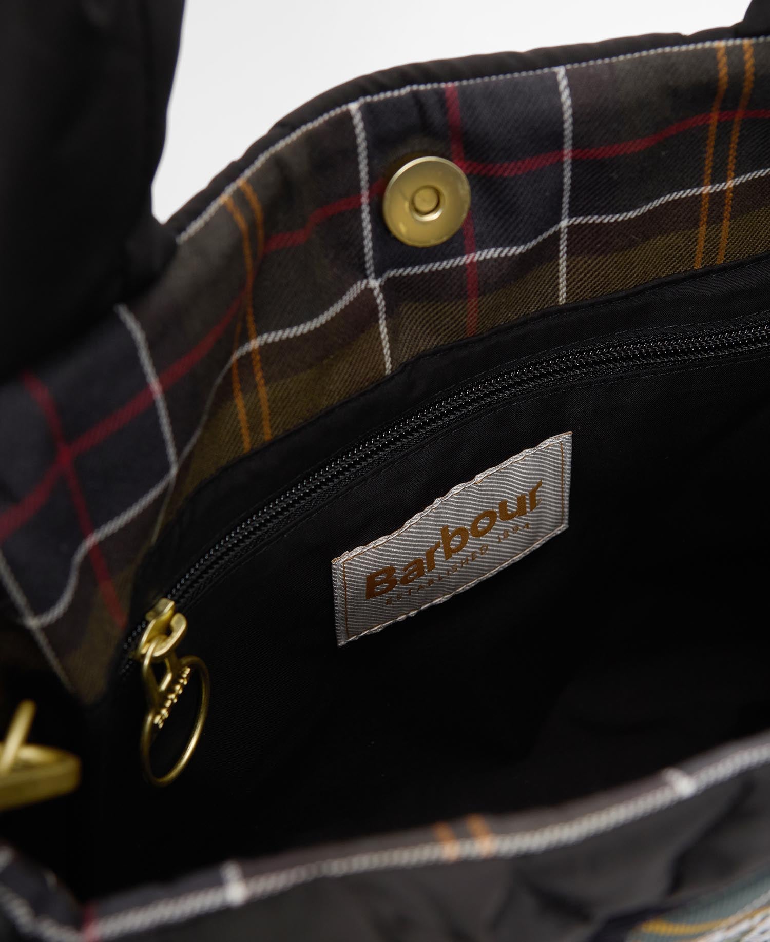 Barbour Tote Bag Connie Mini Quilted Black
