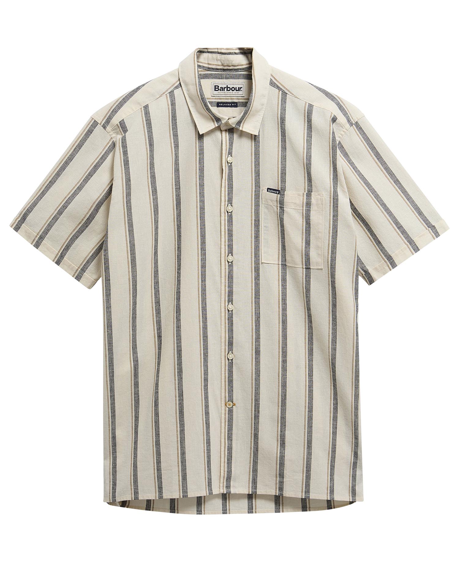 Barkend Striped Short-Sleeved Shirt Whisper White