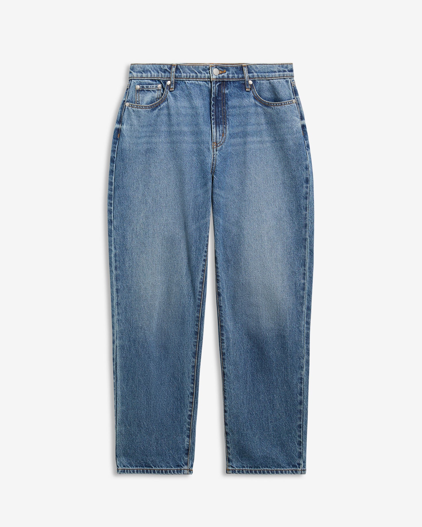 Adalyn High-Rise Straight Jeans Mid Blue