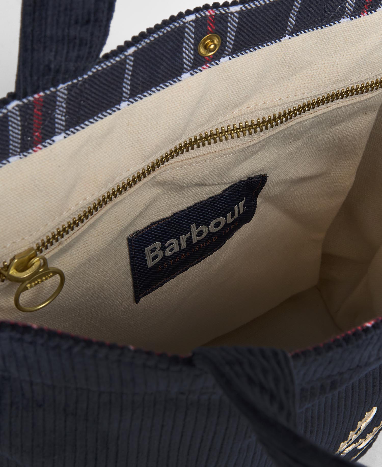 Barbour Tote Bag Carrick Cord Mini Navy
