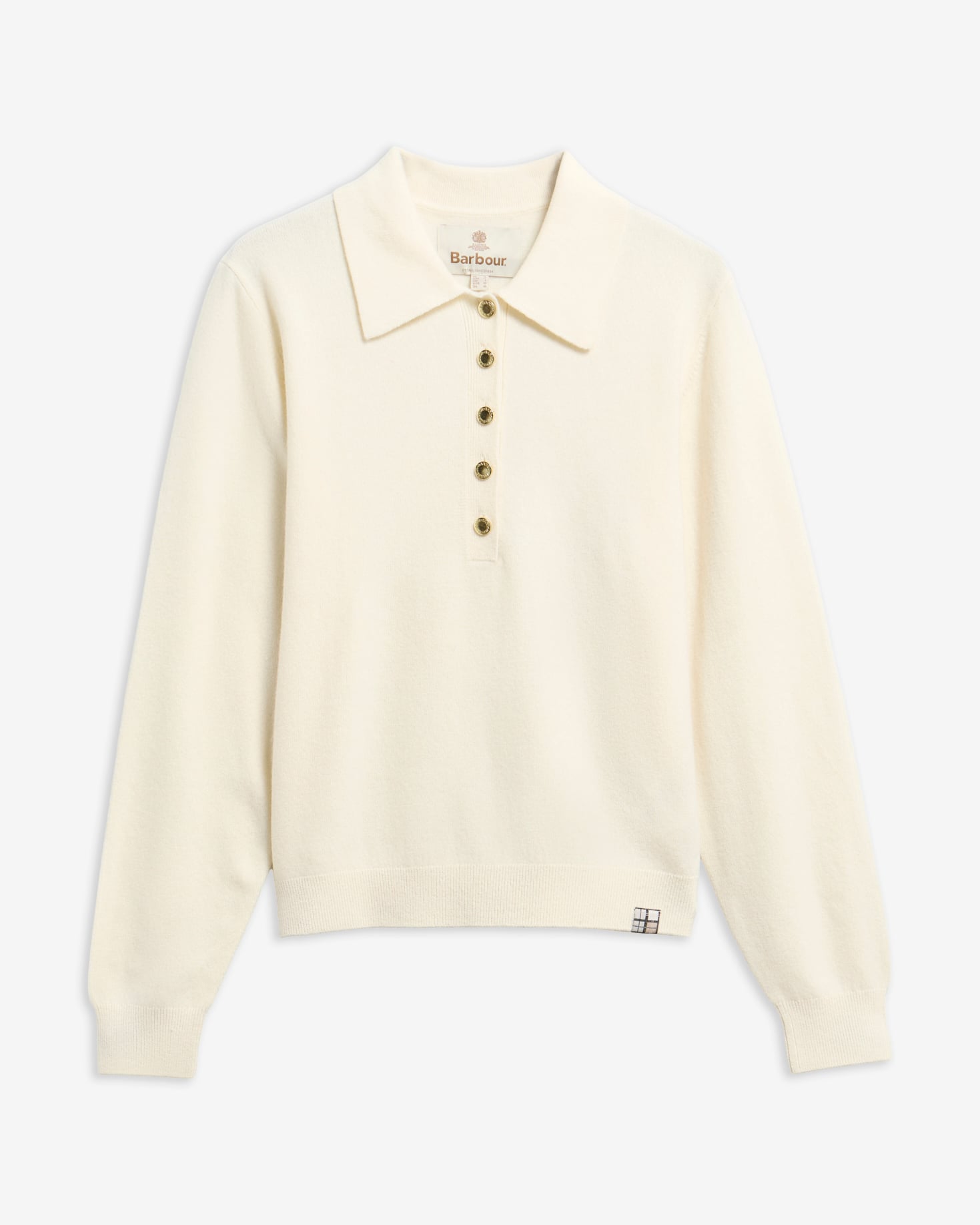 Barbour Woll-Poloshirt Wynn Cloud