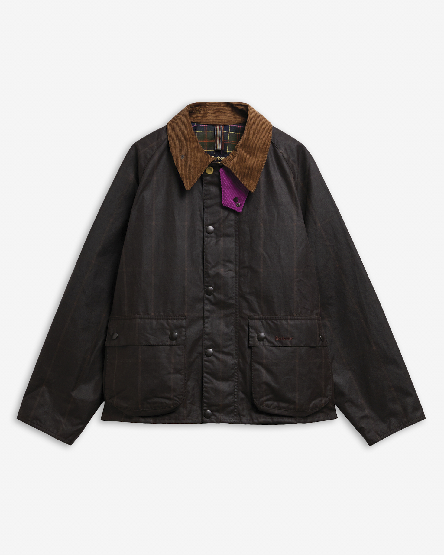 Paul Smith Loves Barbour Transport Windowpane Waxed Jacket Rustic/Bark
