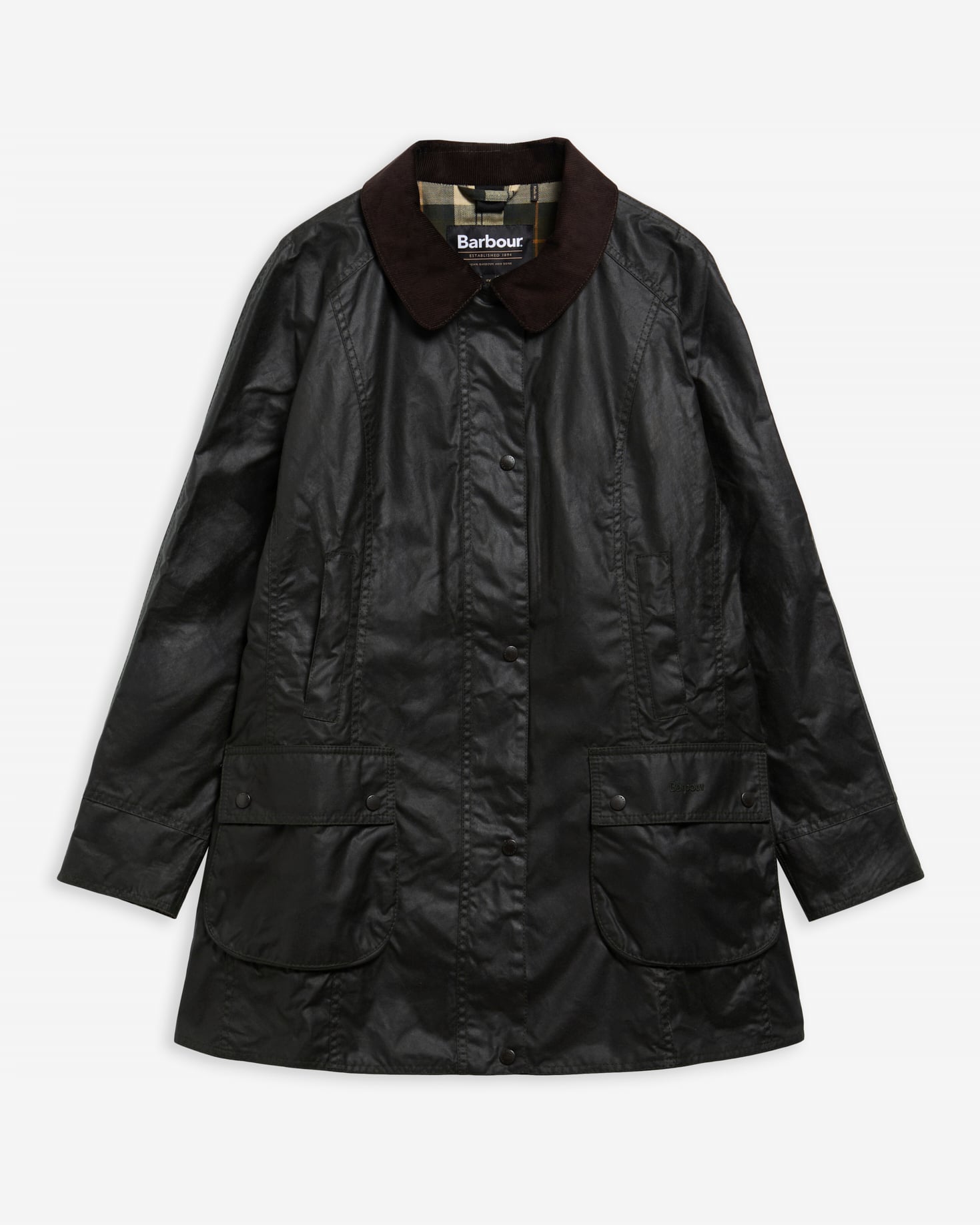 Beadnell Plus-Size Waxed Jacket Sage