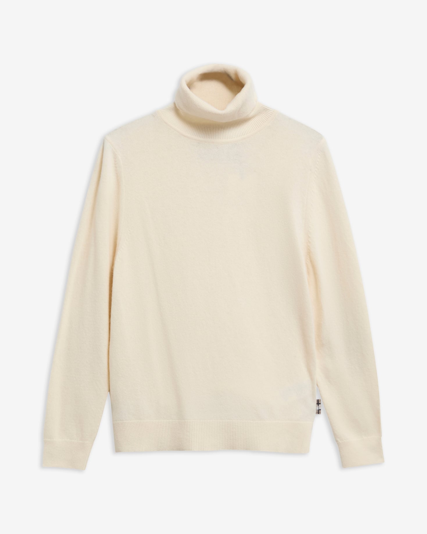 Rollkragenpullover Pendle Ecru/Birchwood Tartan