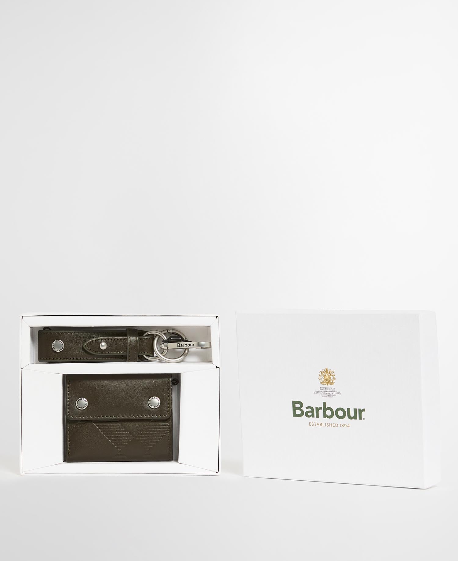 Brunton Leather Wallet & Keychain Gift Set Dark Olive