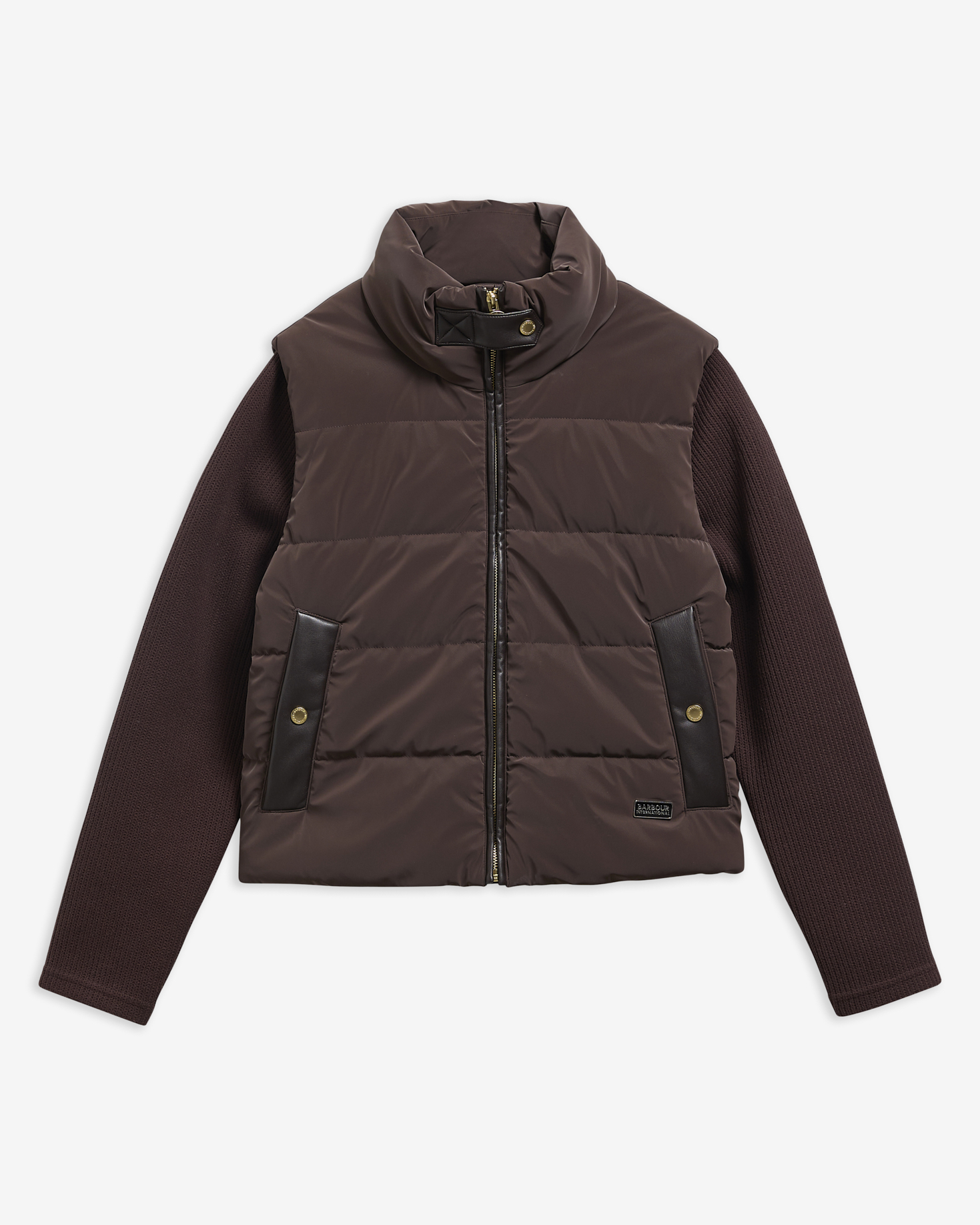 Balaton Faux-Velvet Quilted Sweatshirt Truffle