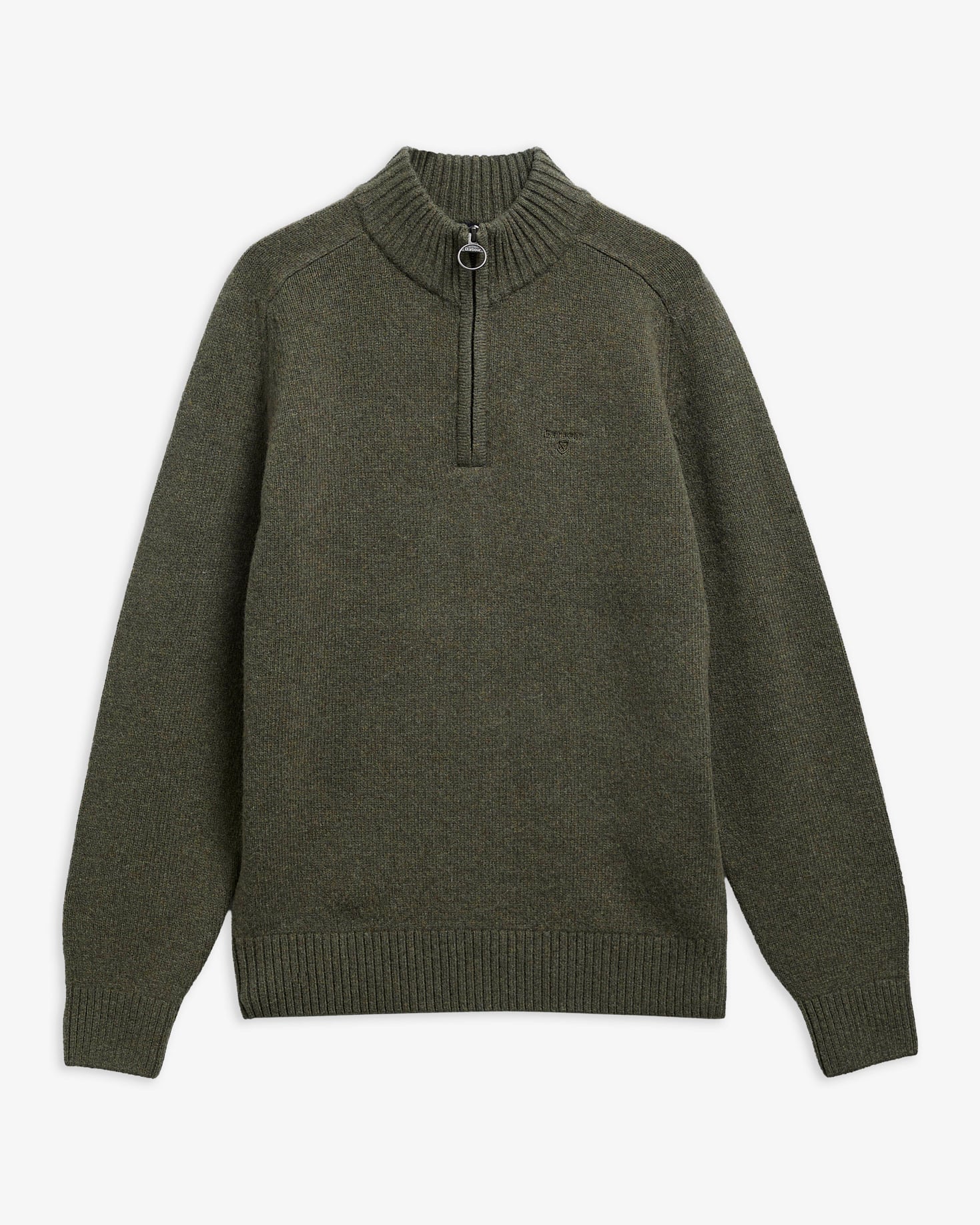 Maglione con zip corta Newtown Mid Olive