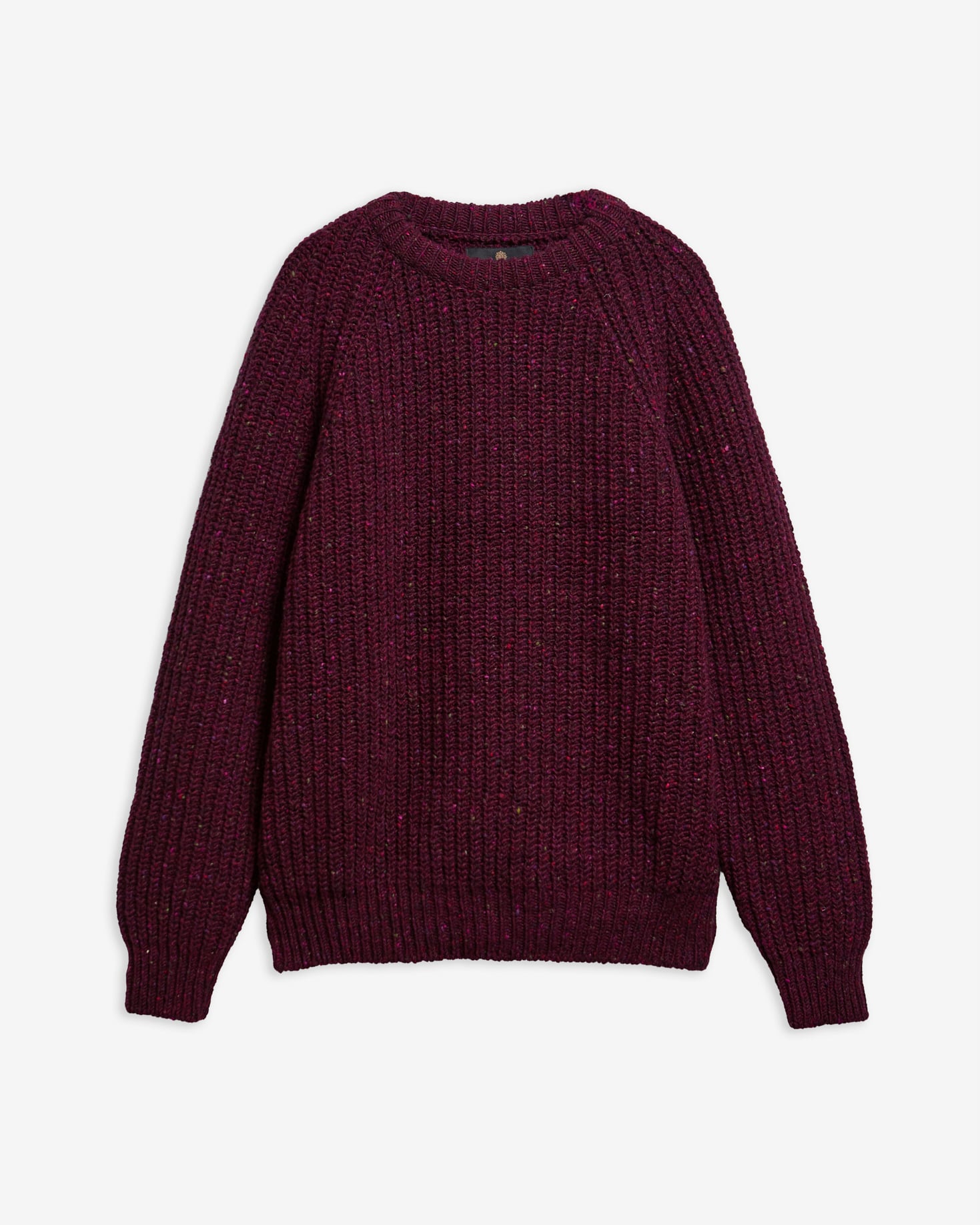 Scottish Made Donegal Wool Crew Neck Jumper Merlot