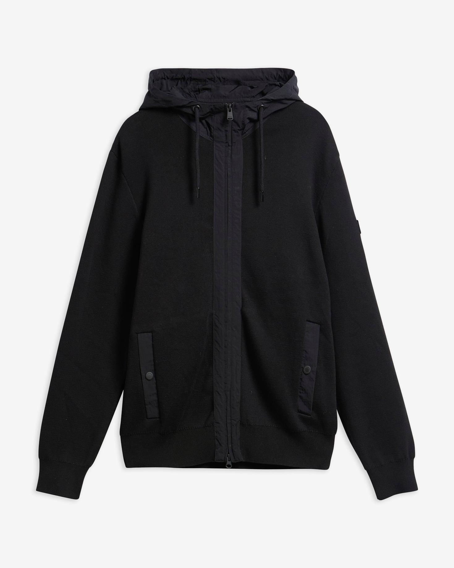Inline Knitted Hoodie Black