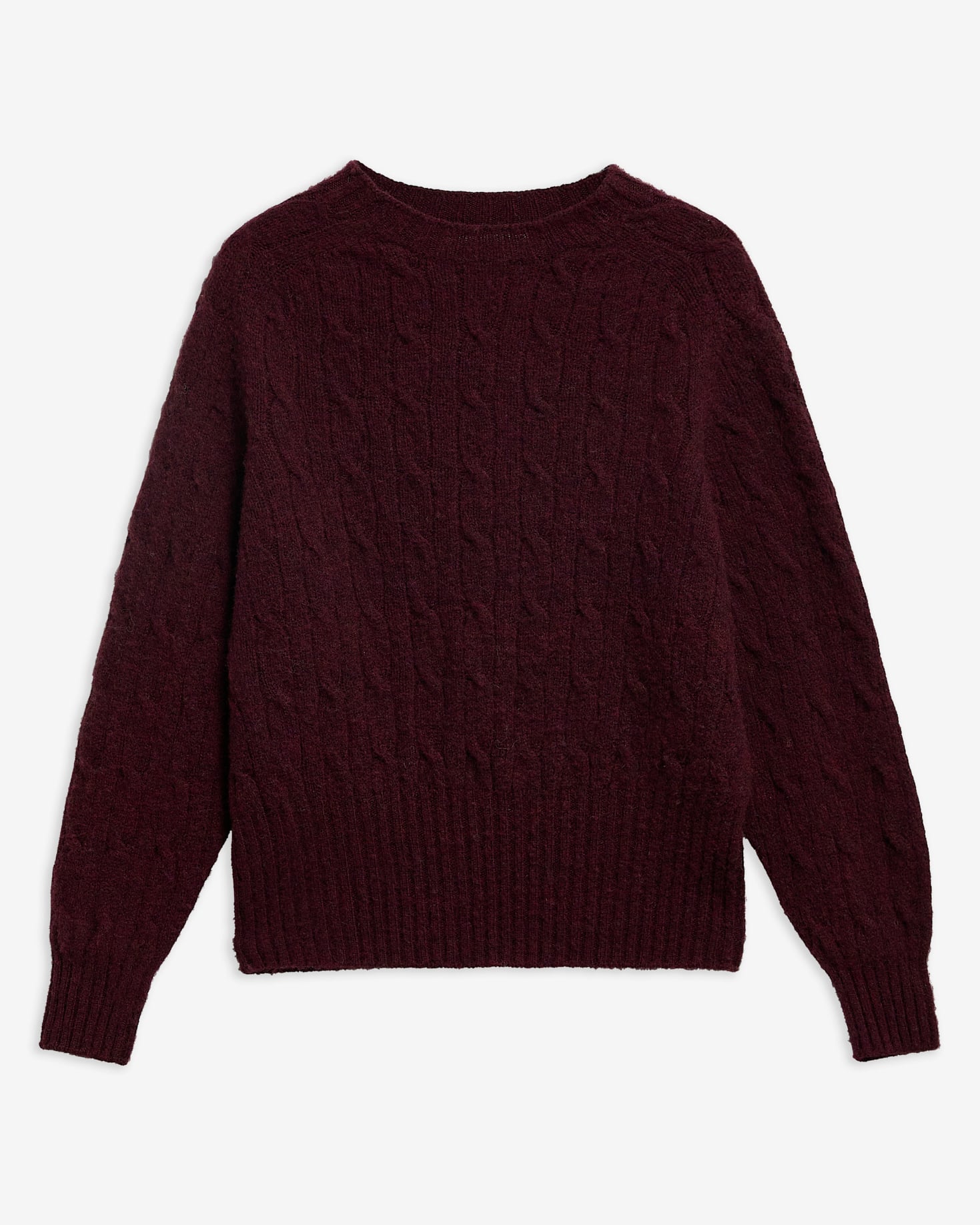Havant Made in Scotland Cable-Knit Wool Jumper Fig