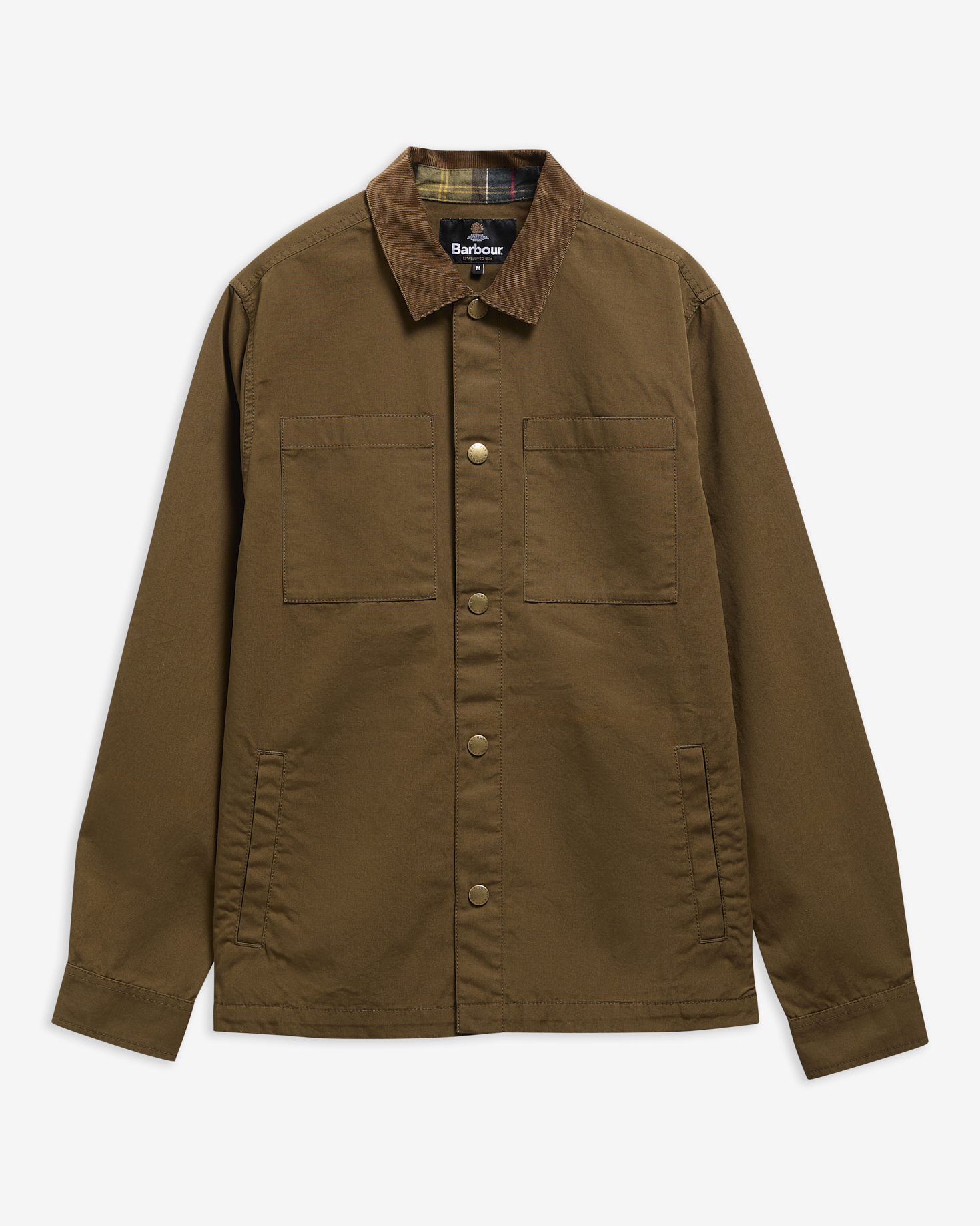Barbour Overshirt Cord Collar Twill Beech