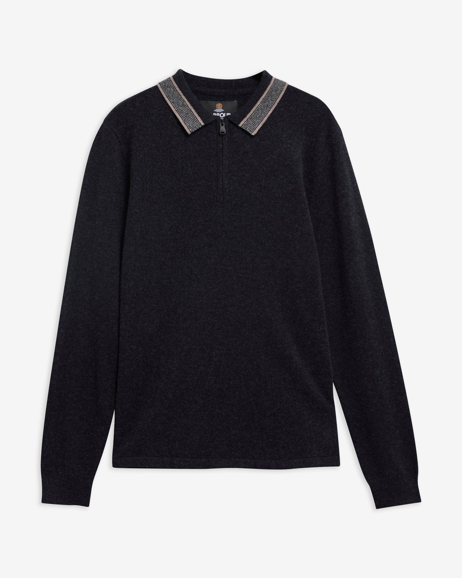 Newport Long-Sleeved Knitted Polo Shirt Black