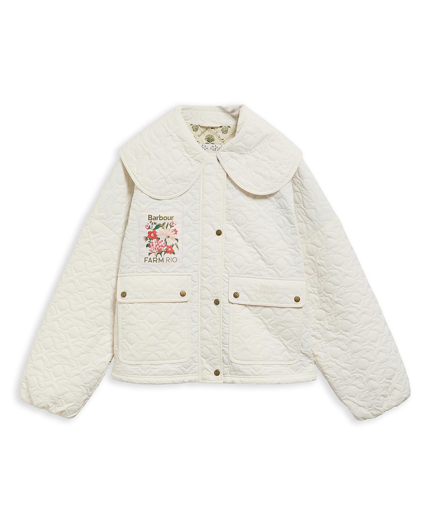Barbour FARM Rio Lotus Quilted Jacket White Rose