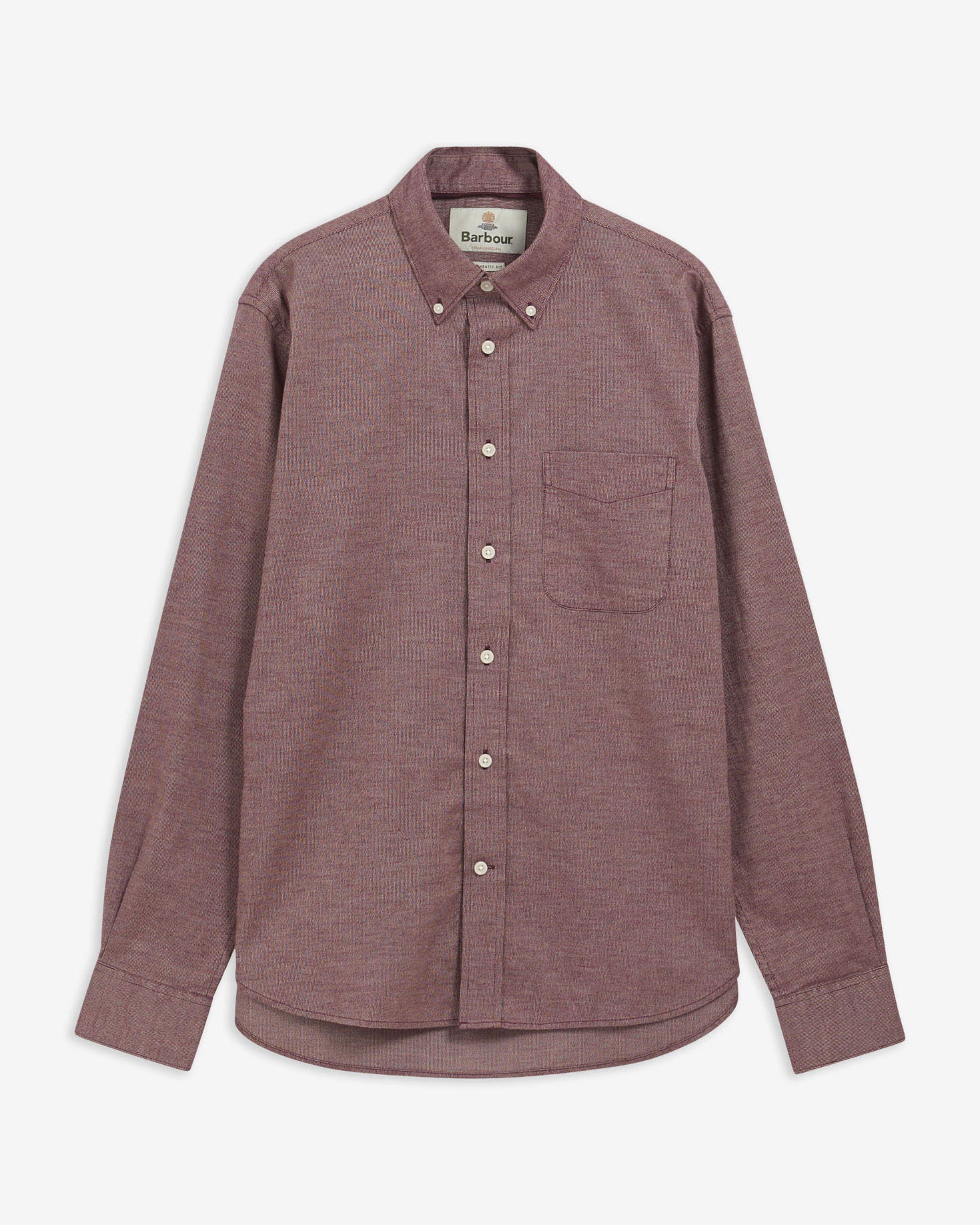 Nevis Authentic-Fit Long-Sleeved Shirt Ruby Marl