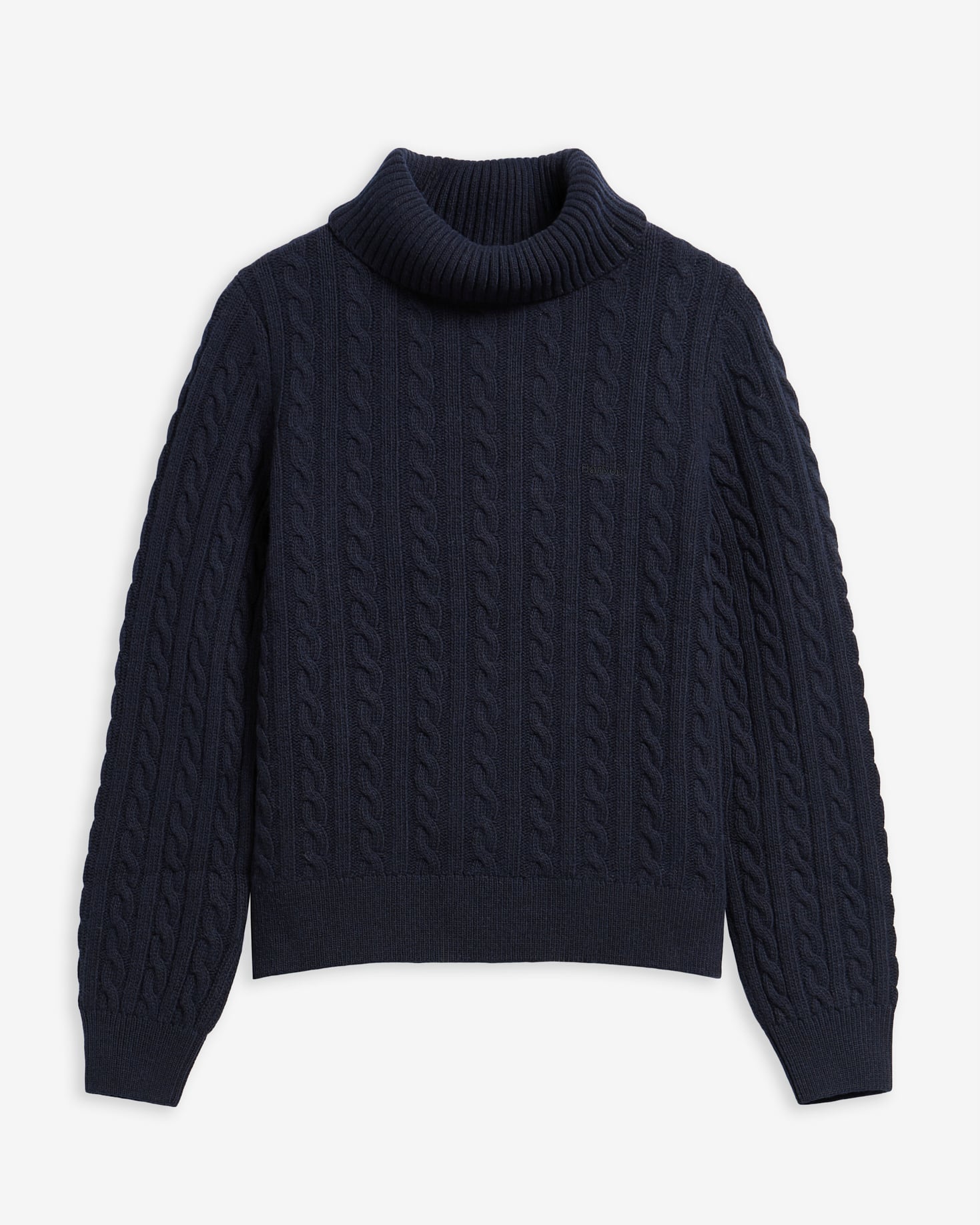 Ambleside Cable-Knit Rollneck Jumper Navy