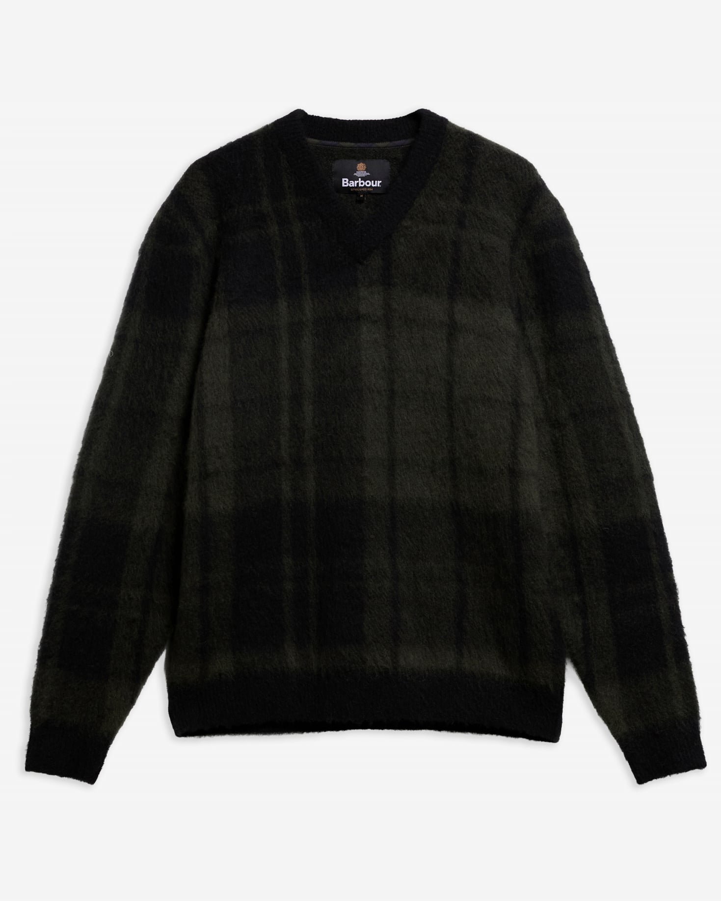 Hunham Tartan V-Neck Jumper Black