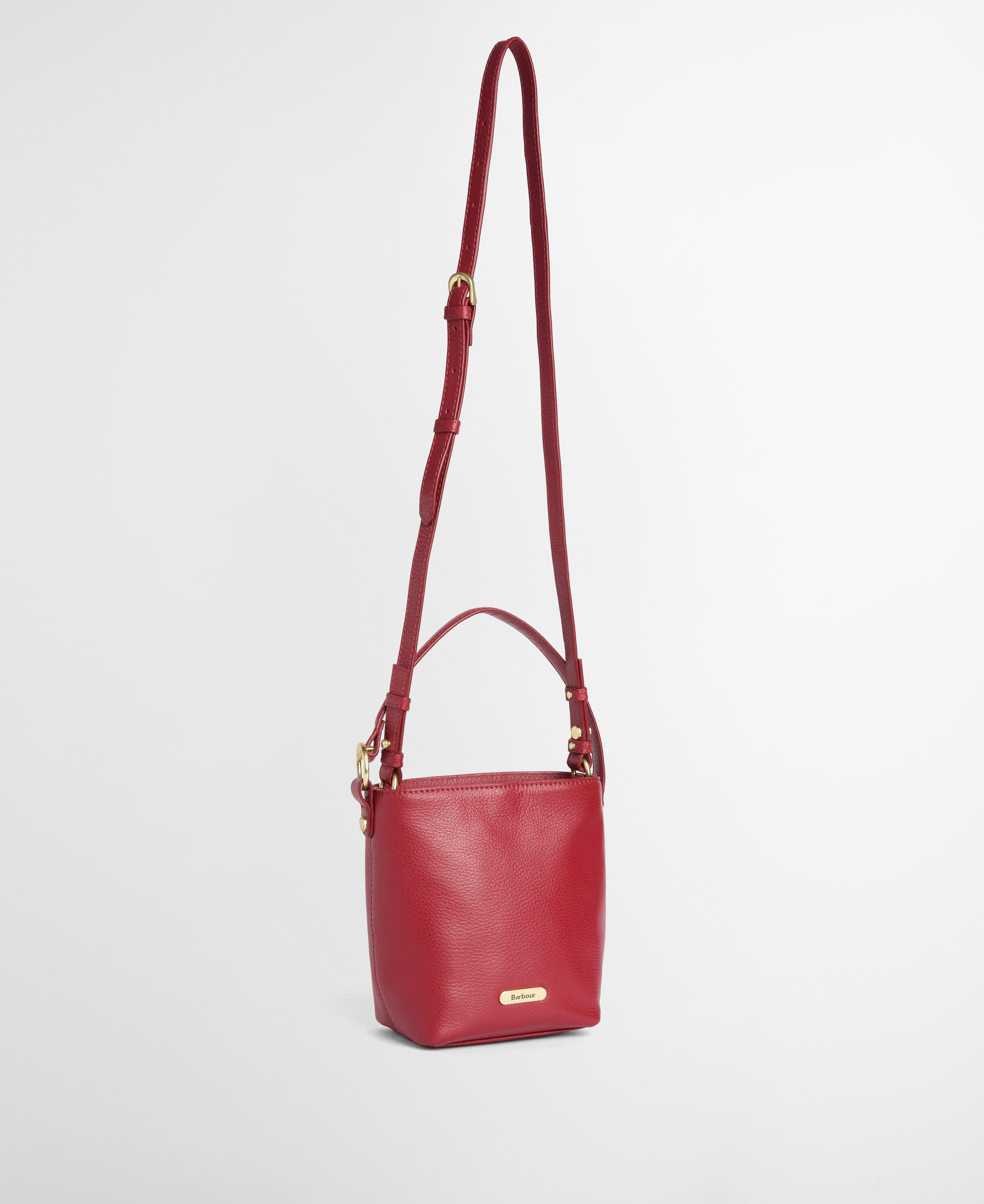 Cedar Leather Mini Bucket Bag Red
