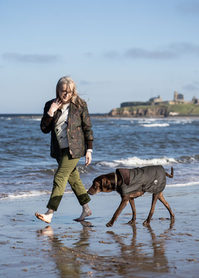 barbour dog coat navy