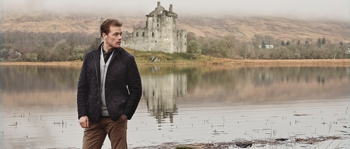 barbour lifestyle dress tartan quilted sander jacket navy